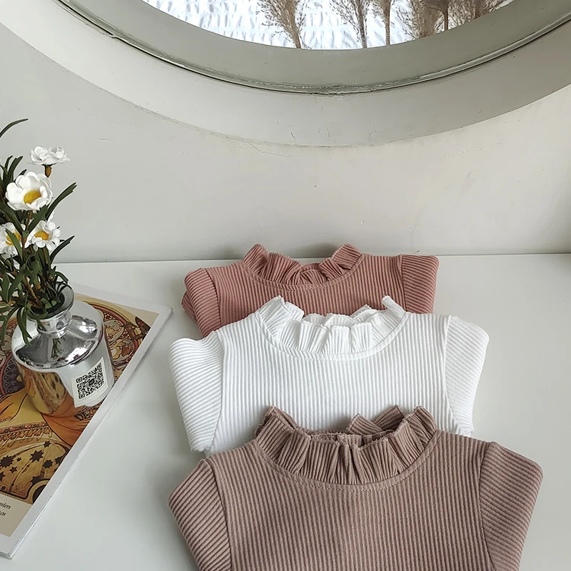Fashion Toddler Baby Girls Romper Outfits Set Cotton Ribbed Flared Sleeve Jumpsuit + Bow Headband Sweet New Born Infant Clothing
