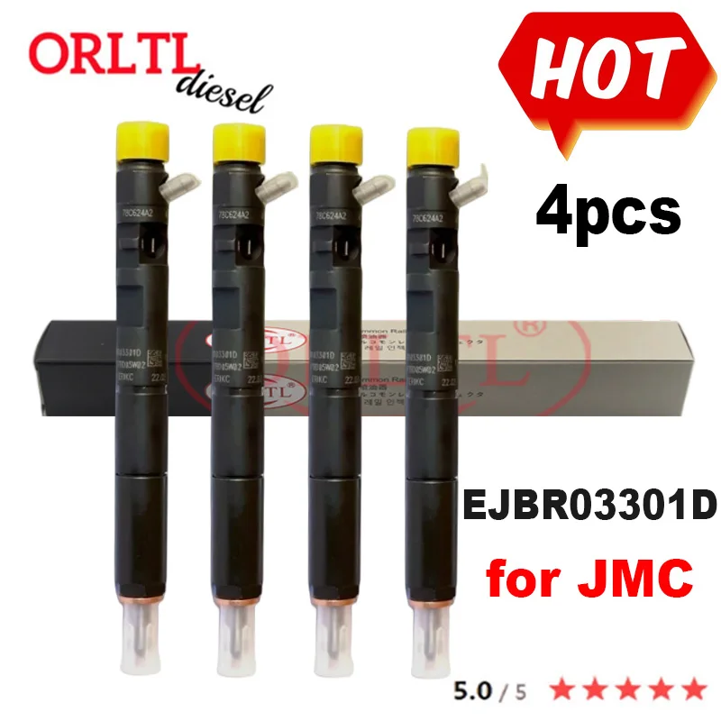 

ORLTL Common Rail Injector EJBR03301D NOZZLE 3301D For JMC Transit 2.8L / 1112100TAR 4PCS