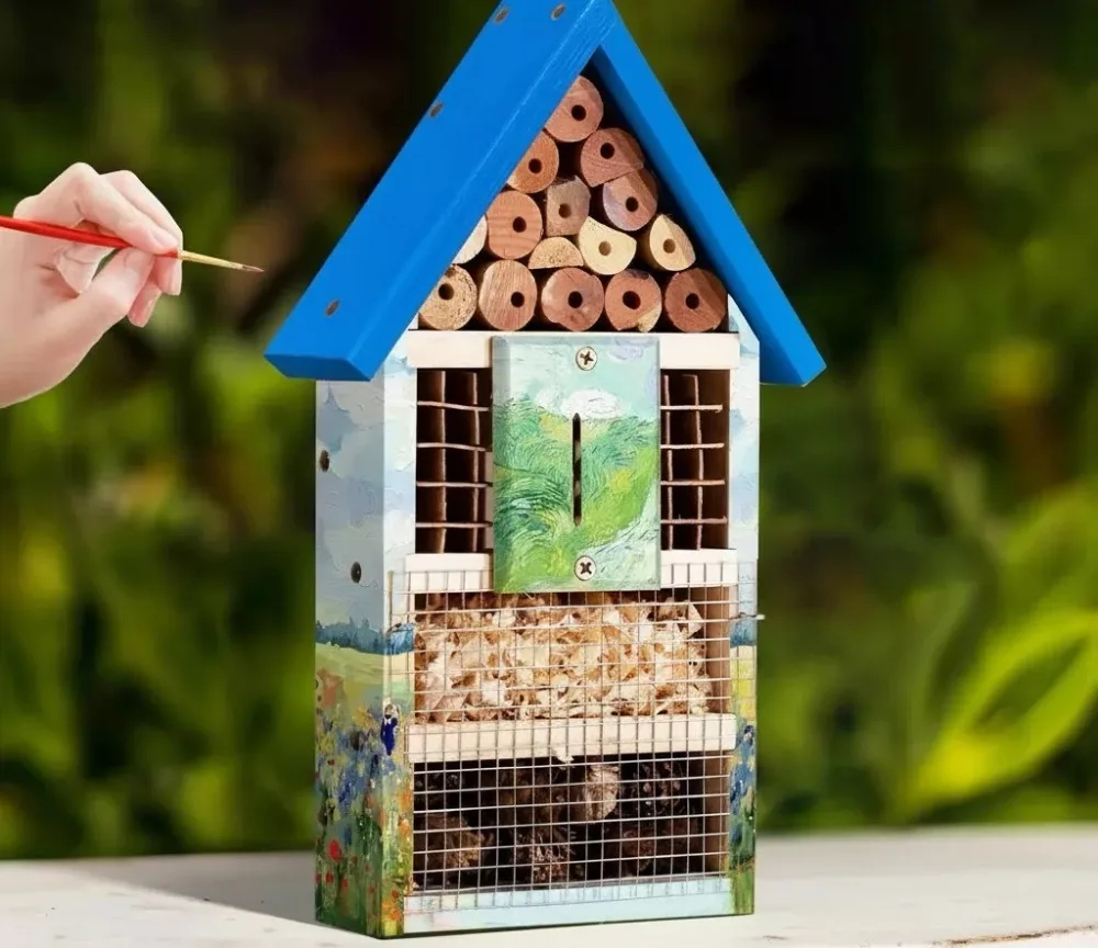 DIY Insect Hotel Wooden Outdoor Bug House Kit for Nature Education Teaching Activity Garden Backyard Science Toy for Kids