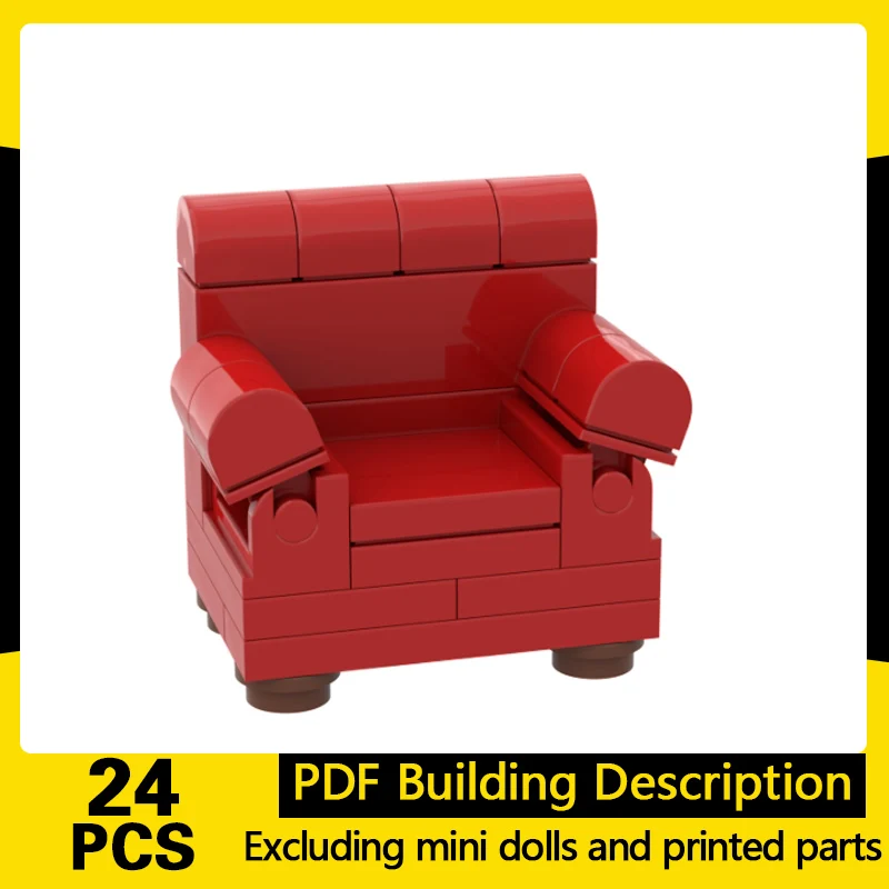 City Street View Model MOC Building Bricks Small Red Chair Modular Technology Gifts Holiday Assemble Children Toys Suit