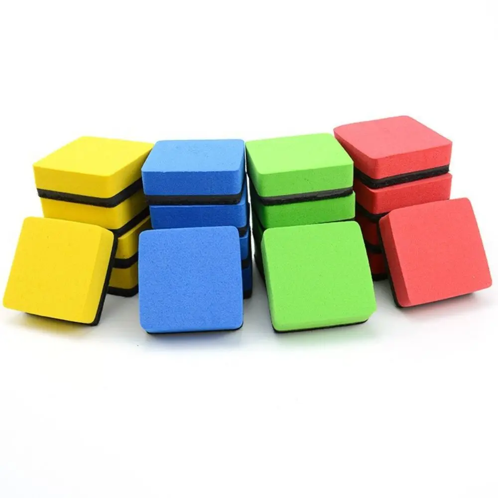 Cartoon Multi-color Whiteboard Eraser Square Marker Cleaner Chalk Blackboard Wipe School Office