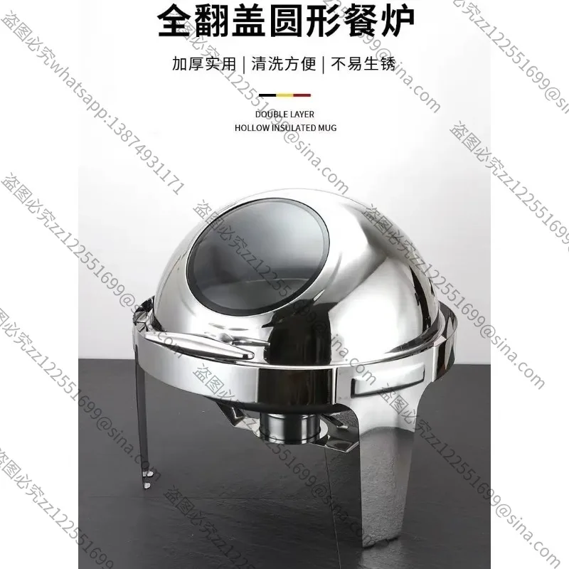 Suitable for Thickened Stainless Steel Buffet Stove Square Clamshell Buffet Stove Hotel Thermal Insulation Restaurant Stove