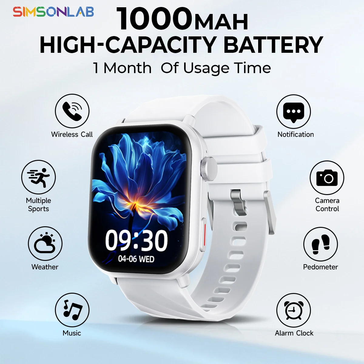 2025 Sport Smartwatch for Android/IOS 1.83''Screen Voice Assistant Wireless Call Answer 1000mAh Step Count Men Women Health Gift