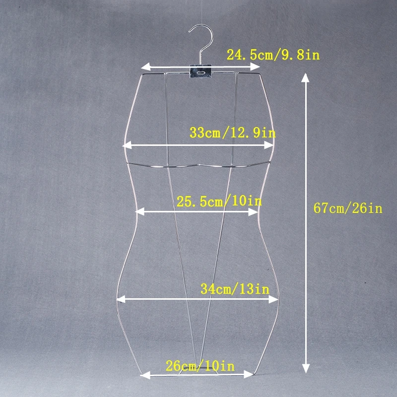 An Adult Female Metal Hanger Swimsuit Full Body Display Female Clothing Display Women's Underwear Hanger