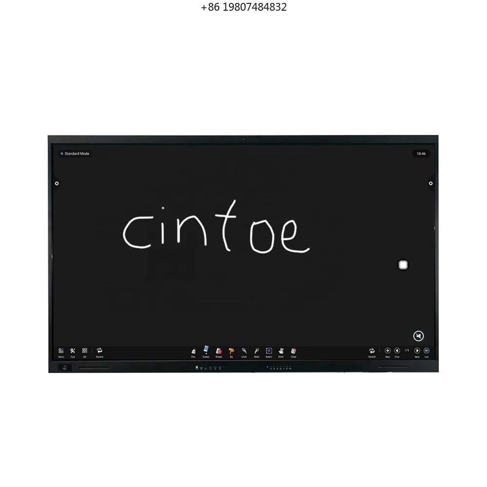 65/75/86 Inch Android Interactive Flat Panels, 4k IR Touch 20 Points LCD Screens, Collaboration Boards for Office and School