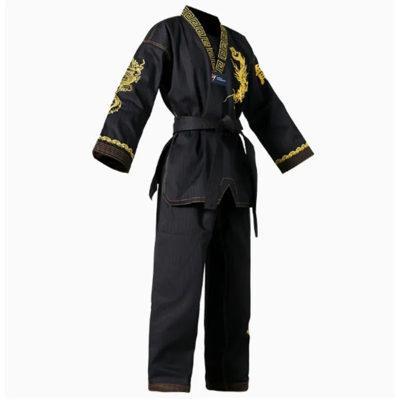 Taekwondo Uniform For Adult And Kids Men Women Dobok Dragon Tiger Embroidered Kungfu Coach Suit Gymnasium Training Suit