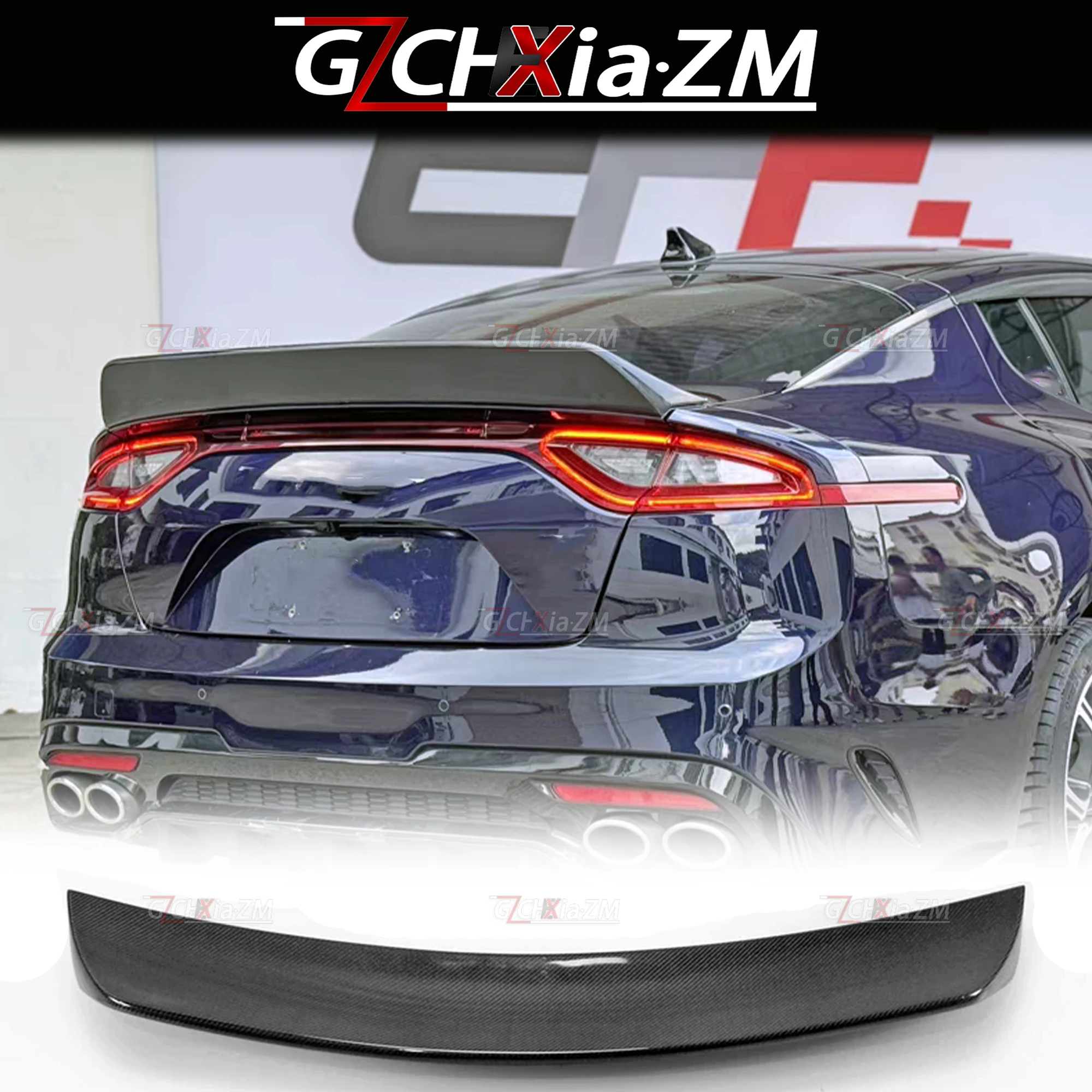 For 2014-2023 Kia Stinger K8 Rear Spoiler Carbon Fiber Trunk Lid Diffuser Aerodynamic Kit Wing Accessories