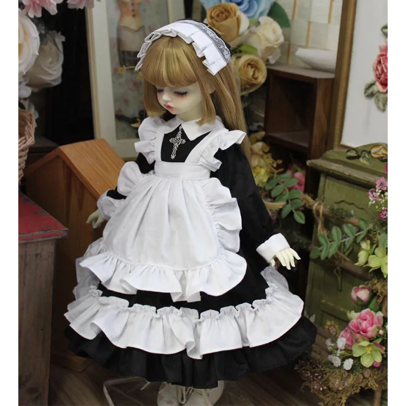 

Bjd Dress Black Dress Maid Uniform 1/4 Bjd Clothes 1/3 1/4 1/6 Bjd Blyth Dress Doll Accessories Doll Clothes