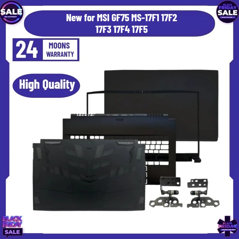 新しい-msi-gf75-ms-17f1-17f2-17f3-17f4-17f5-lcd-バックカバー-フロントベゼル-アッパーケース-パームレストカバー-ボトムケース