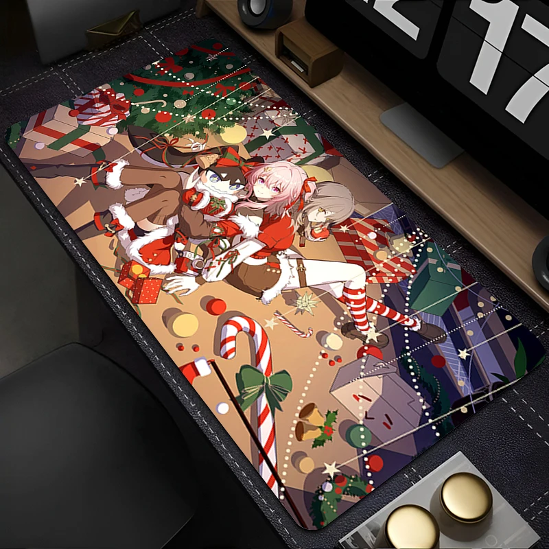 Mouse Pad Pink March 7th Kawaii Keyboard Pad Laptop Gaming Accessories Anime Girl Mousepad PC Honkai Star Rail Desktop Mouse Mat