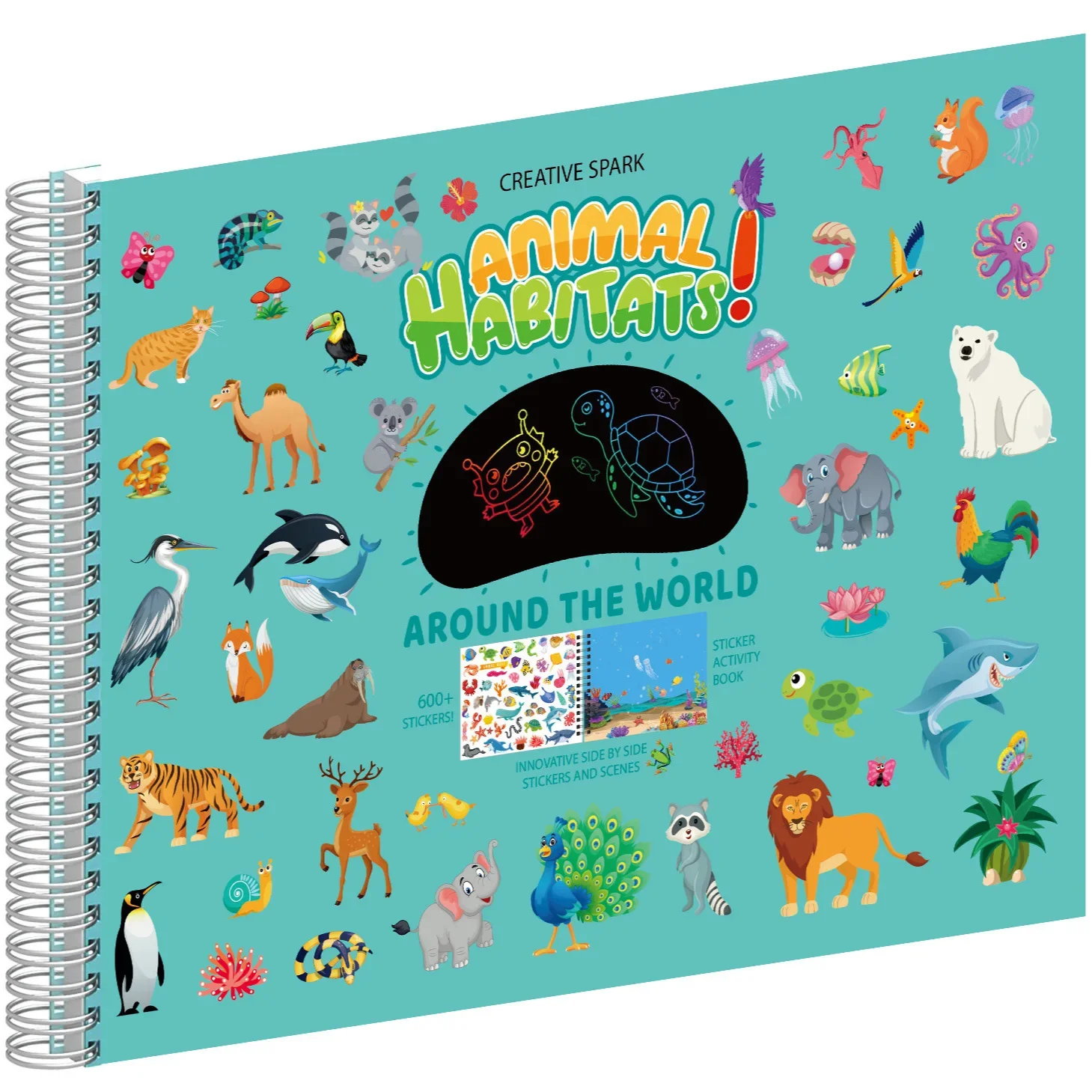 Sticker Book Children's Early Education Enlightenment Toy Book City Animals Multiscene DIY Sticker Coloring Quiet Book