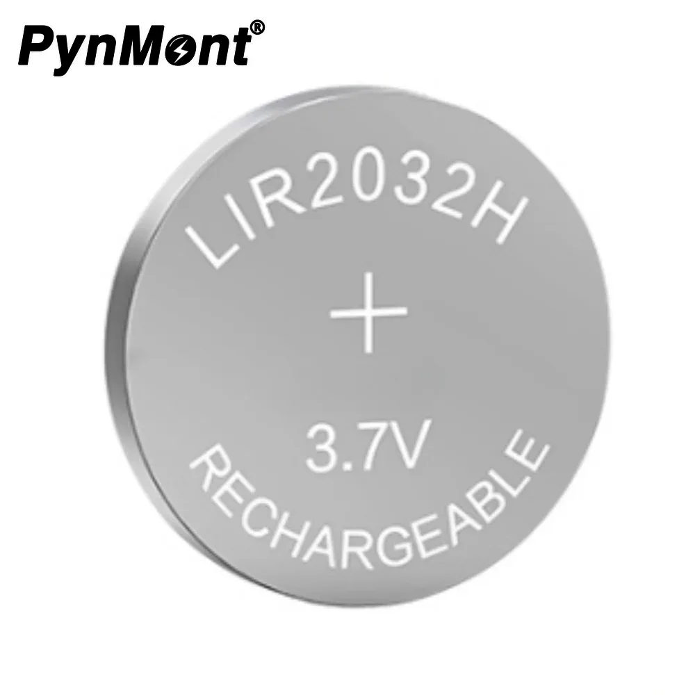 2PCS 3.7V 70mah LIR2032H Rechargeable Button Battery High Capacity Version of LIR2032 Lithium Cell Coin Batteries Replace CR2032