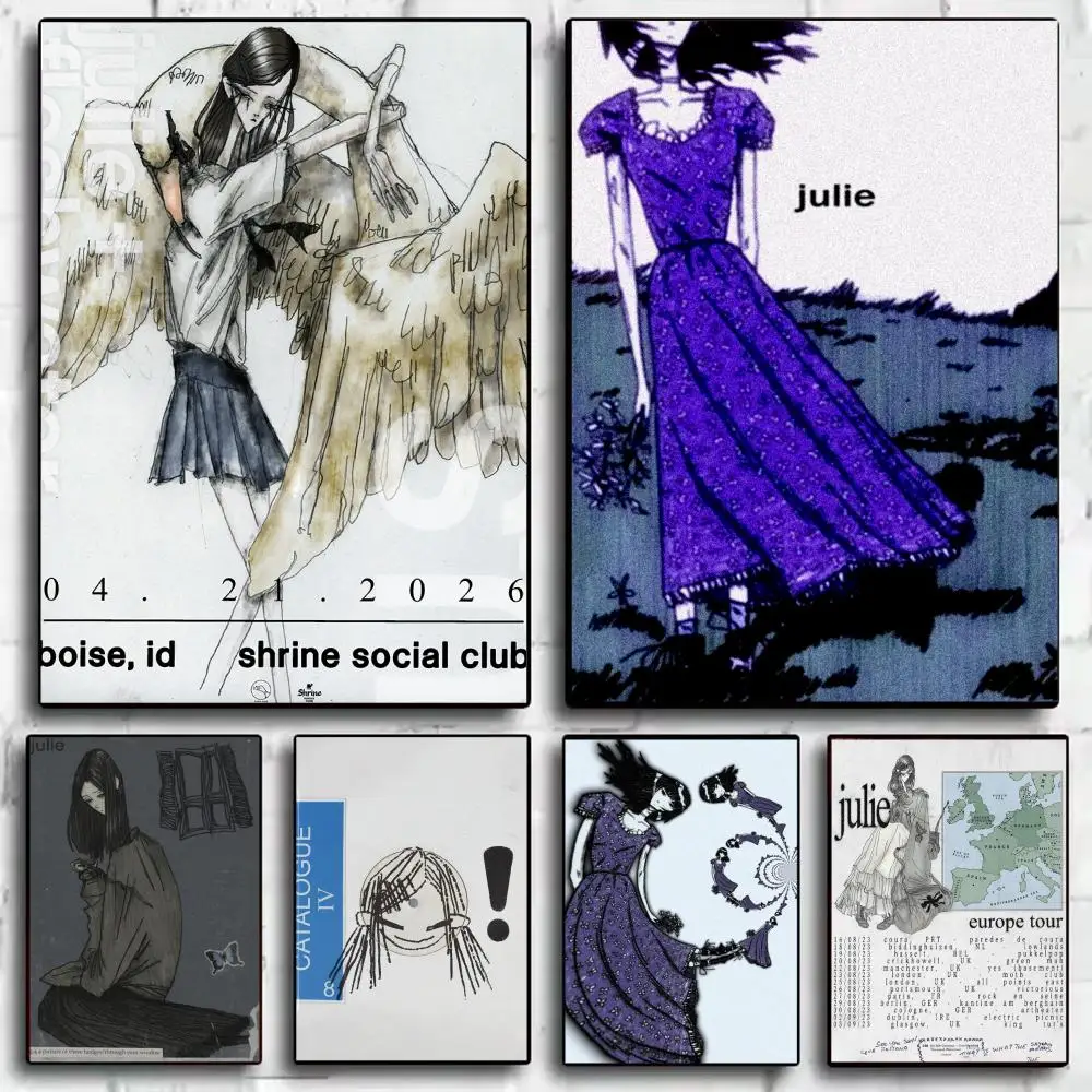 Póster de la banda J-Julie grunge shoegaze, arte de pared estético moderno, artículos minimalistas para decoración de habitación