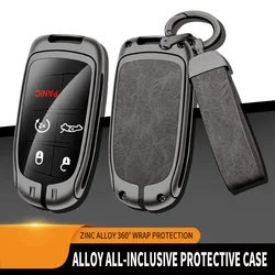 Metal Leather Car Key Cover Case Fob for Jeep Renegade Compass Grand Cherokee for Chrysler 300C Wrangler Dodge Car Accessaries