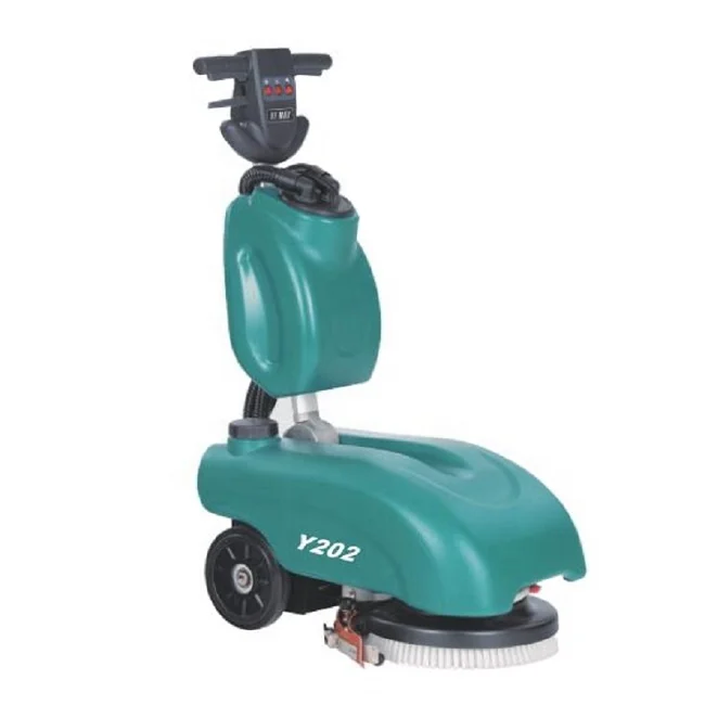 Y202 13inch Single Brush Smart Cordless New Battery Manual Automatic Handle Floor Scrubber With 12V Battery High Quality Charger