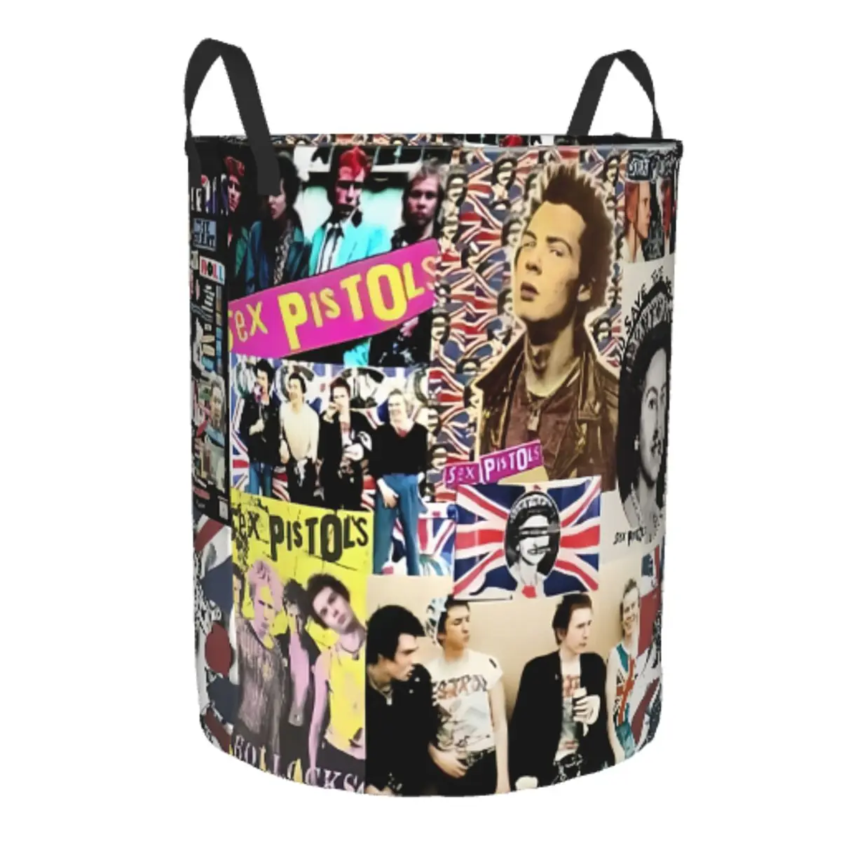 Custom Rock Band Sex Pistols Photo Collage Laundry Basket Foldable Heavy Metal Clothes Hamper for Nursery Kids Toys Storage Bin