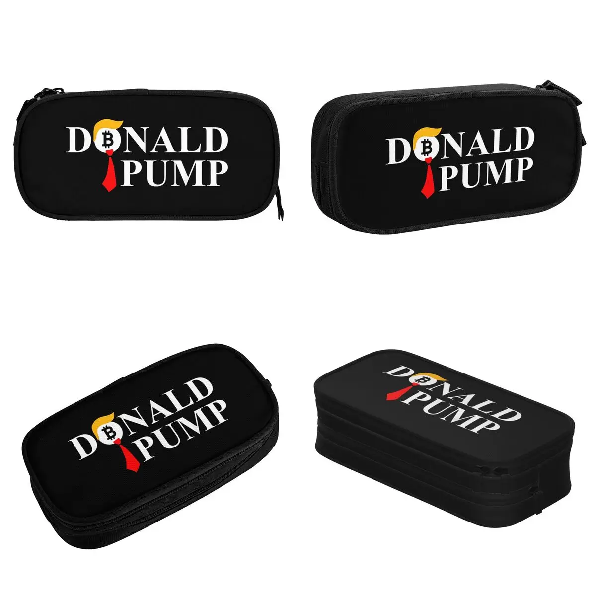 Donald Pump Bitcoin  Trump Pencil Case Pencil Box Pen for Girl Boy Big Capacity Pencil Bags Students School Gifts Stationery