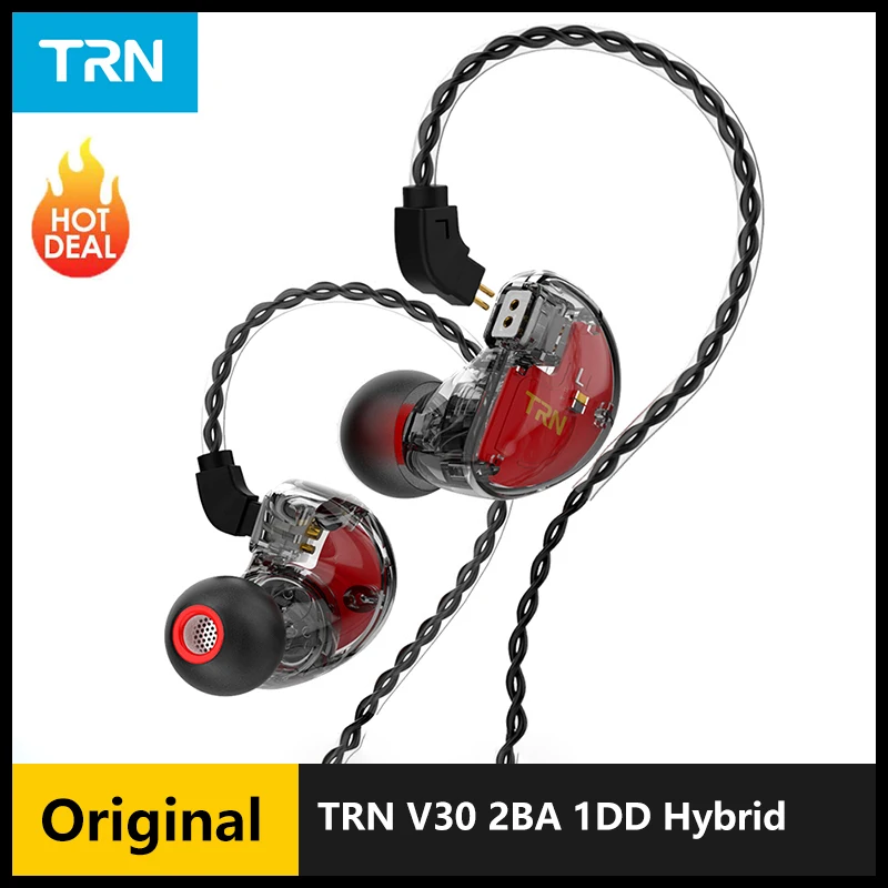 

TRN V30 2BA 1DD Hybrid In Ear Earphone IEM HIFI Monito Sport Earphone 3 Drive Earplug Headset 2Pin Detachable TRN MT1 CS2 VX Pro