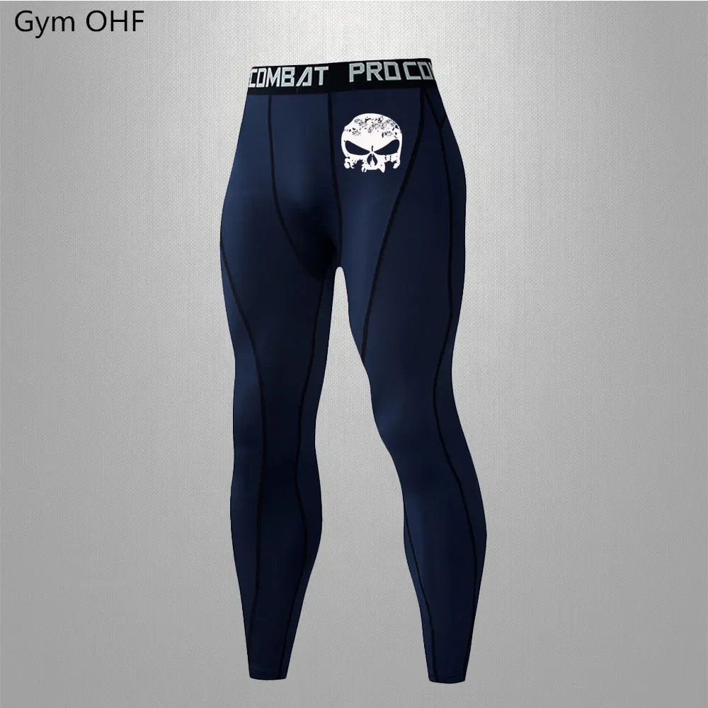 Skull Mens Compression Pants Running Gym Tights Basketball Leggings For Men Sports Workout Black Tights Training Exercise