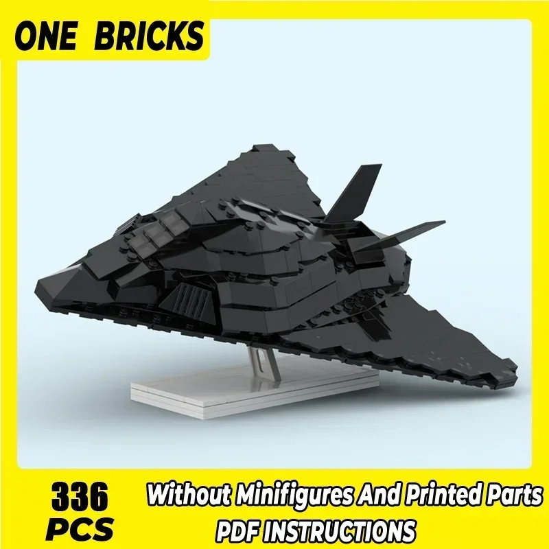 

Moc Building Bricks Military Fighter Model F-117 Nighthawk Technology Modular Blocks Gifts Christmas Toys DIY Sets Assembly
