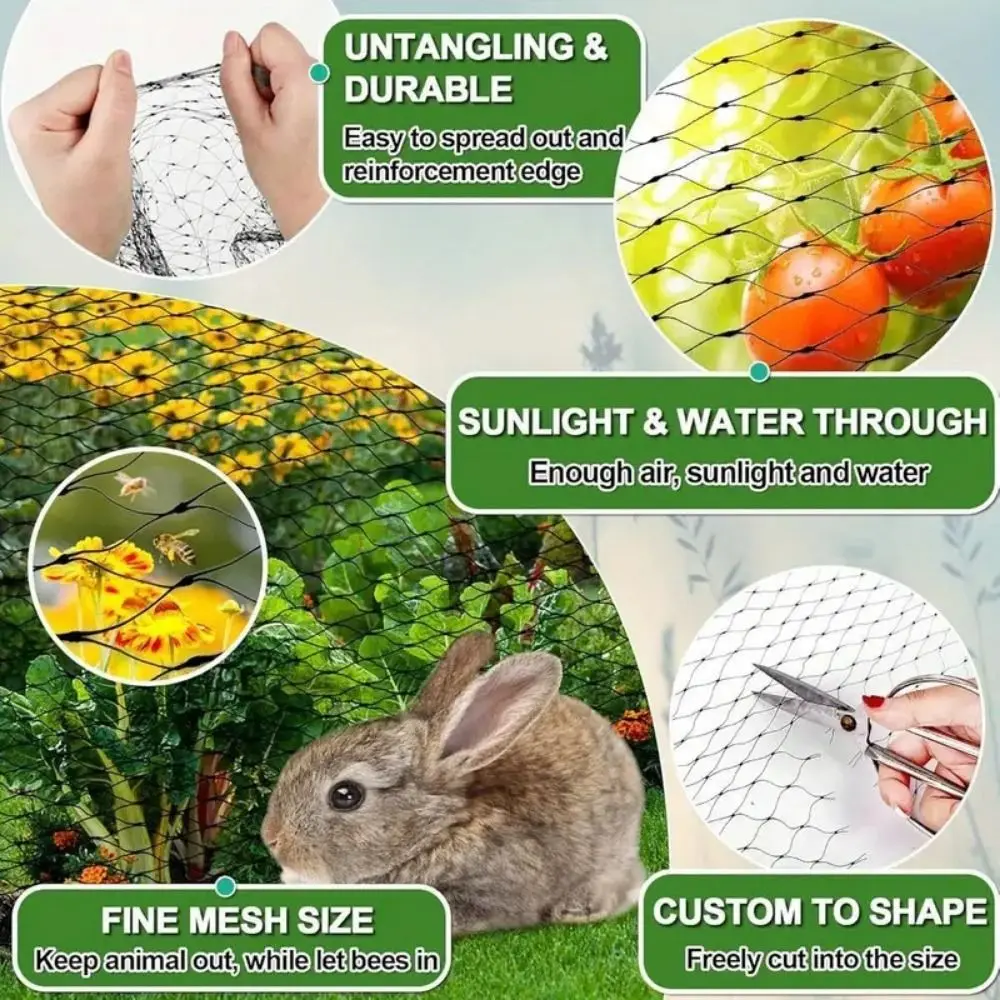 Animal Fence Heavy Duty Bird Netting Multi Purpose Reusable Braided Cord Netting Durable Anti Bird Garden Net Orchard