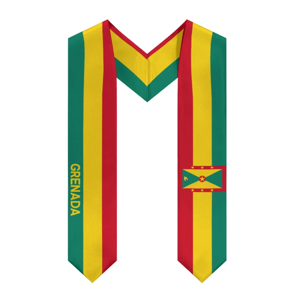 Customization More Design Graduation Shawl Grenada & United States Flag Stole Sash Honor Study Aboard International Students