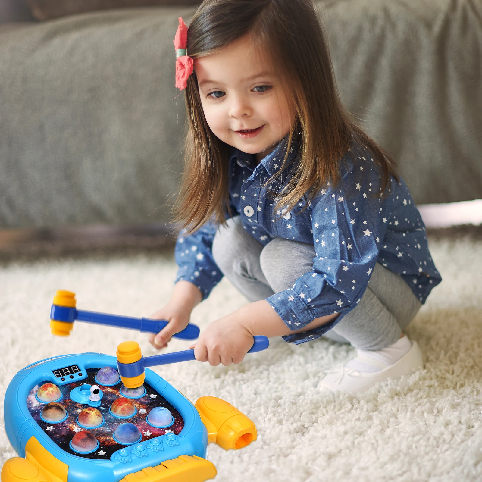 

Toy Kids Mallet Puzzle Interactive Toddler Toys Pounding Plastic Hammer Educational Fun Game Safe Material