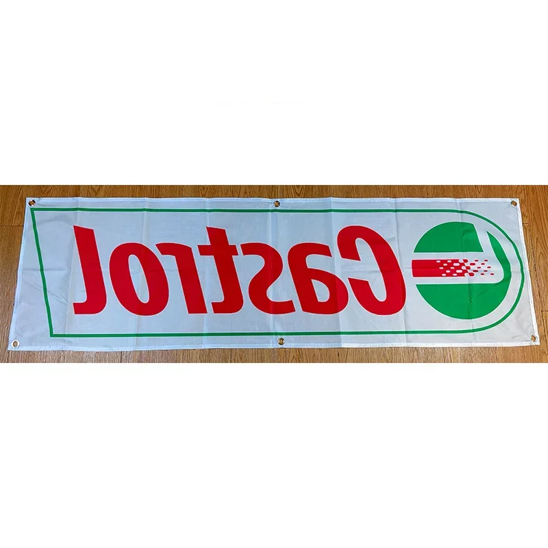 130G 150D Material Castrol transparent Oil Banner 1.5ft*5ft (45*150cm) Size Advertising Decor Flag yhx272