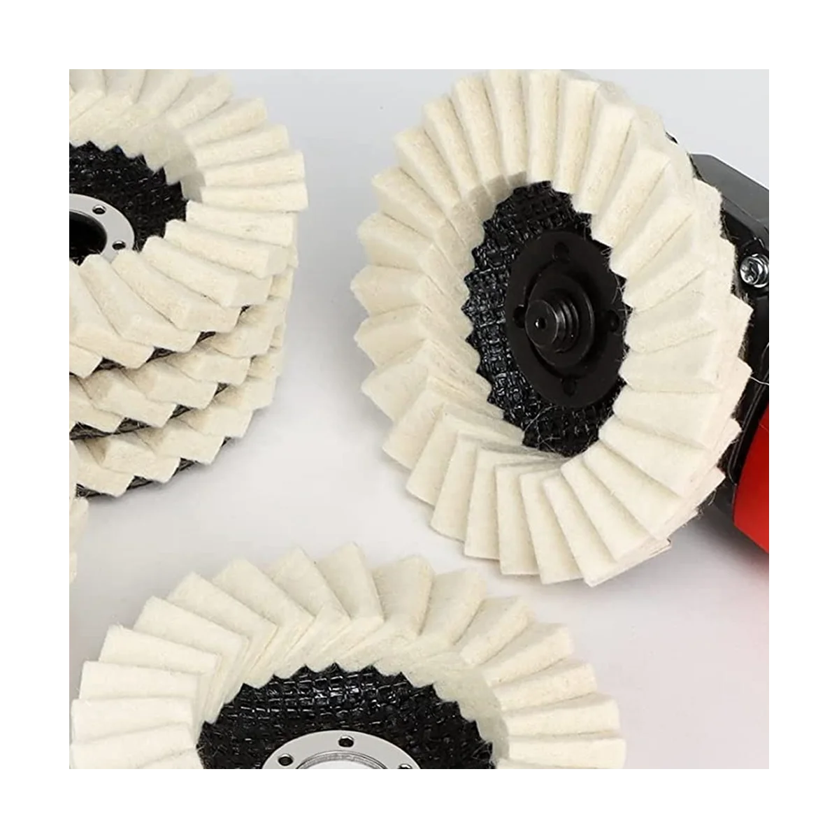 แผ่นขัดขนสัตว์เทียมขนาด4-1/2นิ้วสำหรับลูกหมูขัดโลหะแผ่นขัดล้อขัดล้อขัดขนสัตว์