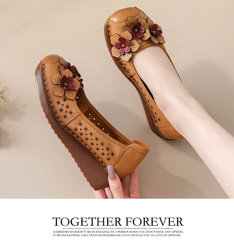 2025 Sommer Neue Damen-Mesh-Sandalen aus Rindsleder – Modische Mutter-Schuhe mit weicher Rindersehnen-Sohle und rutschfester Keilabsatz – Detail 14