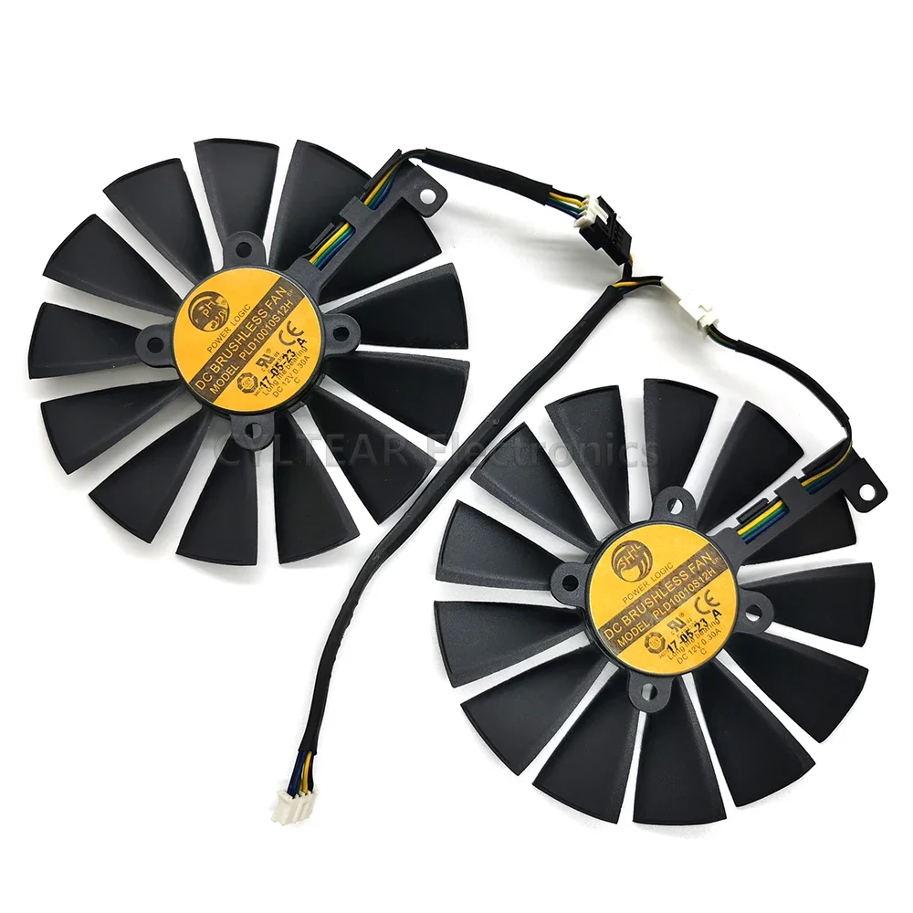 Ventilador de placa gráfica, 95mm PLD10010S12H T129215SM, 0.30AMP, RX580, Radeon ASUS AREZ RX 580 DUAL OC