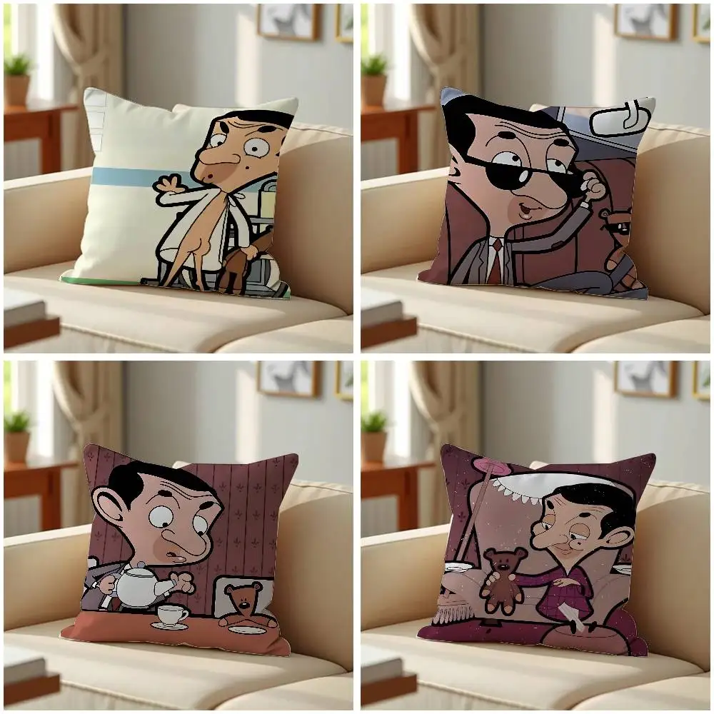 

Mr Bean Pillow Case Elegant Couple Home Living Room Bedroom Decorative Rectangle Pillowcase Sofa Cushion Cover