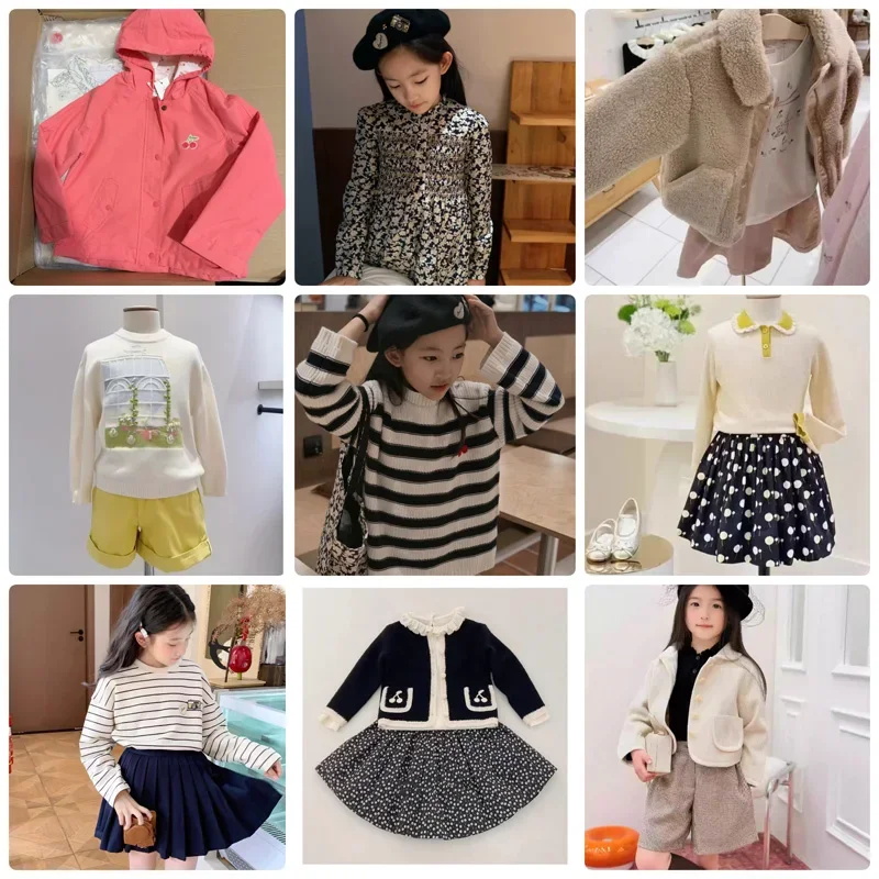Children's Clothing In Stock BP Cardigan Girls Dress Boys Striped Shirts Smocking Dresses Birthday Kids Pink Pants Red Jackets