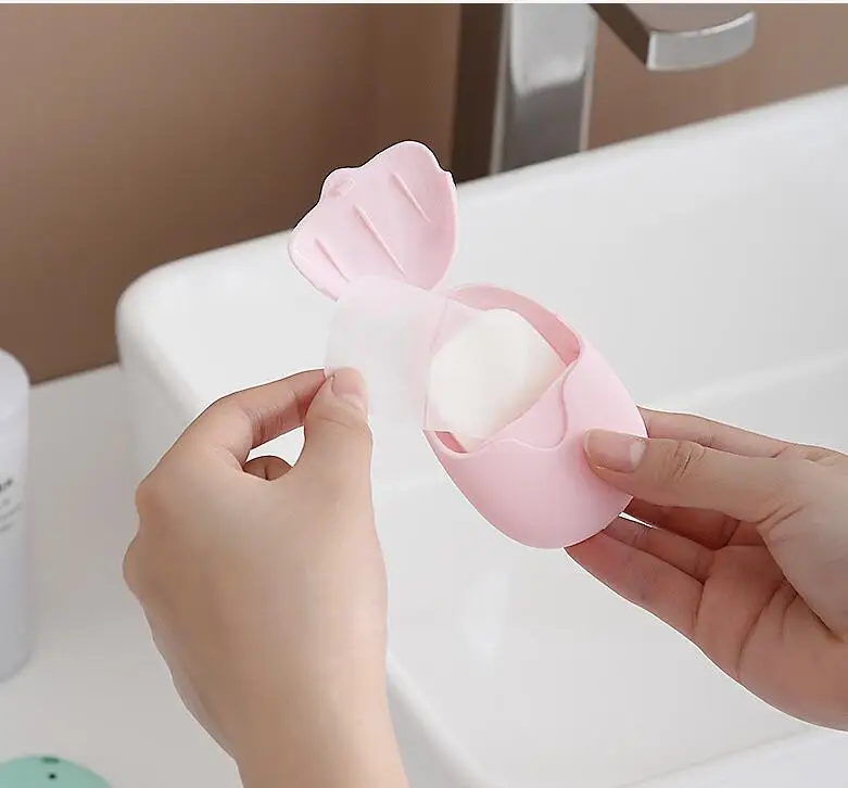 travel washing hand bath soap paper scented slice Disposable Soap Sheets Outdoor  Sheets for Portable Box Soap