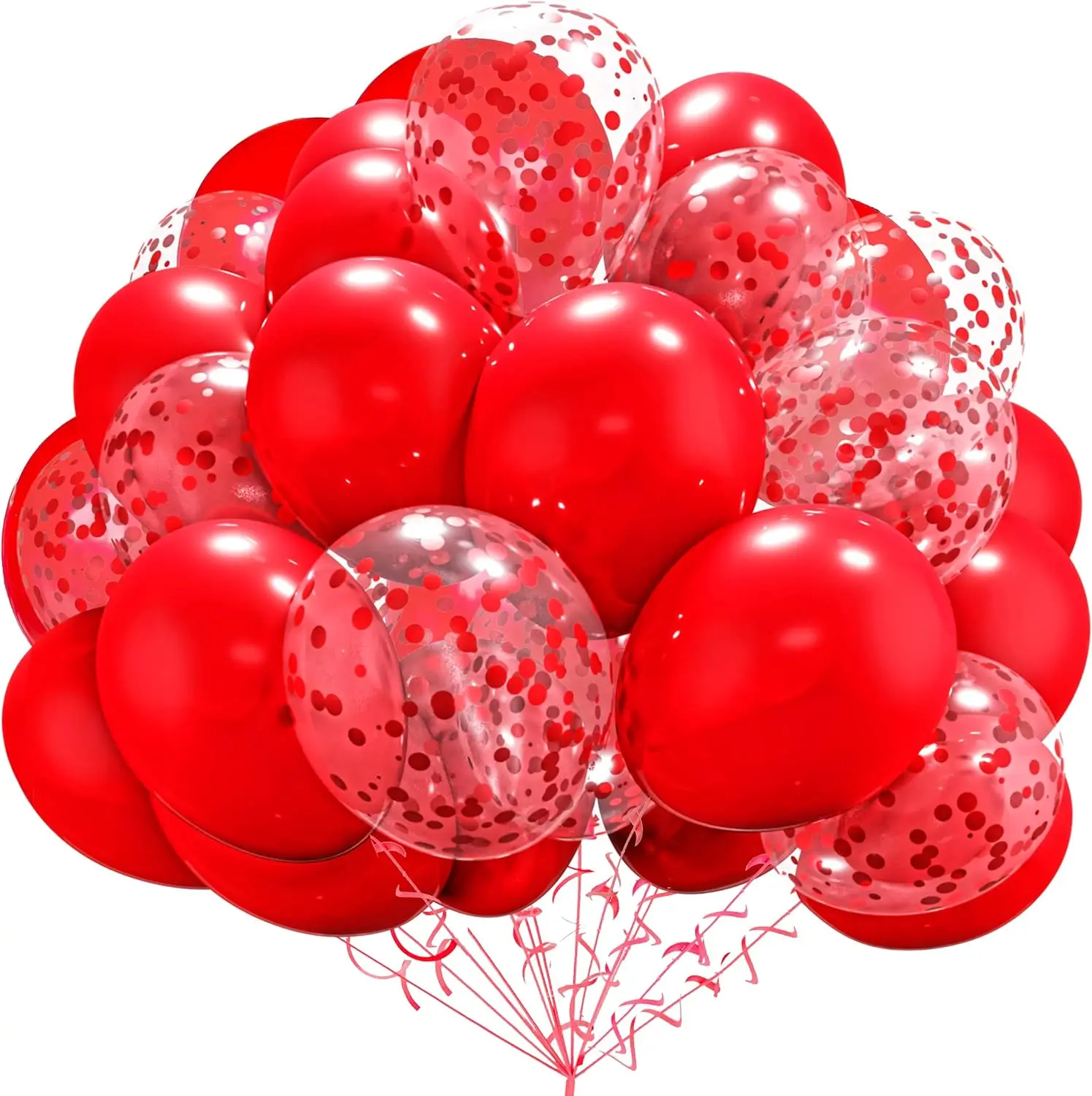 40pcs 12 inch red sequins and red latex balloon set, birthday, wedding, Valentine\'s Day, party decoration balloons