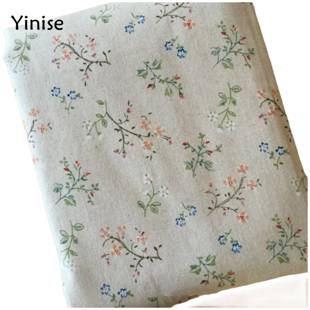 LINENCotton Fabric For Clothing Quilting FLOWERS Twill Fabrics Cloth DIY Sofa Curtain Tablecloth Cushion CRAFT SEWING Materiasl