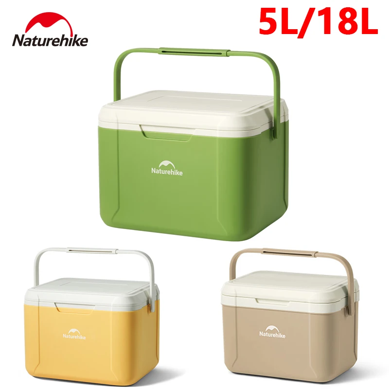 Naturehike Cooler Box 5L/18L Large Capacity Outdoor Camping Picnic Refrigerator Portable Fishing Car Ice Insulation Box PU