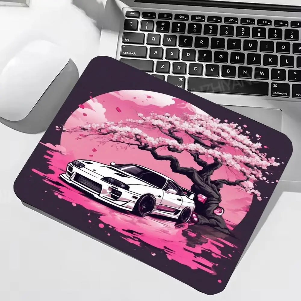 `Sakura Cherry Blossom Car Square MousePad Mouse Mat Small Desk Mat Gaming NonSlip Rubber Office Laptop Decor22*18/25*29CM 40*45