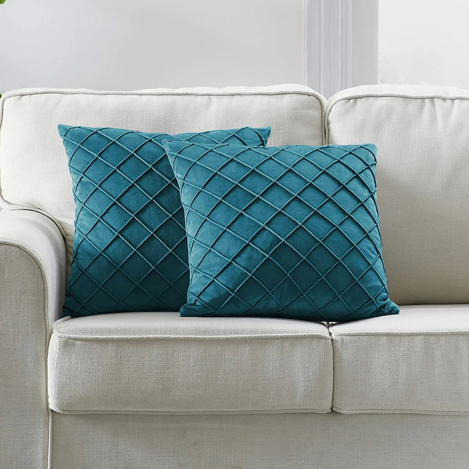 

Velvet Cushion Cover 30x50cm 45x45cm Plaid Pillow Case for Living Room Sofa Decoration Teal Nordic Home Decor Throw Pillow Cover