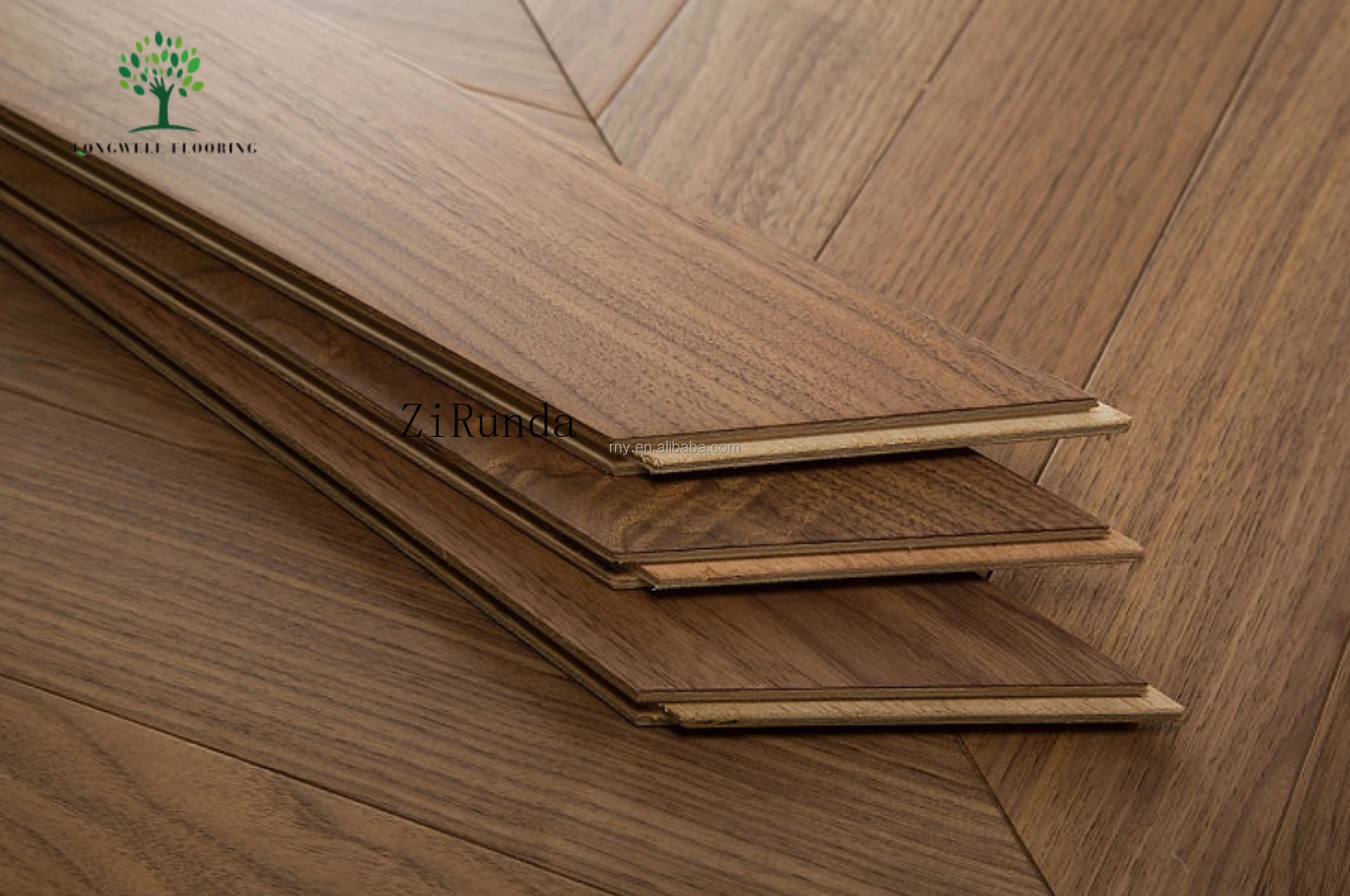 نسخة مخصصة نمط كلاسيكي حديث أرضية رقص الزفاف قذيفة متينة الباركيه خشب الماهوجني أرضية متعرجة