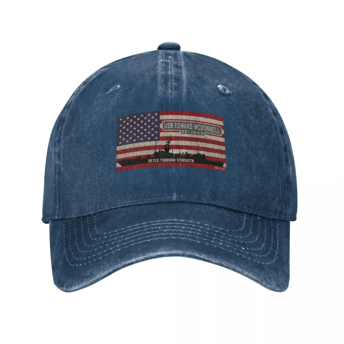 USS Edward McDonnell FF-1043 Frigate Ship USA American Flag Gift Baseball Cap Rugby Icon Custom Cap Men Luxury Brand Women's