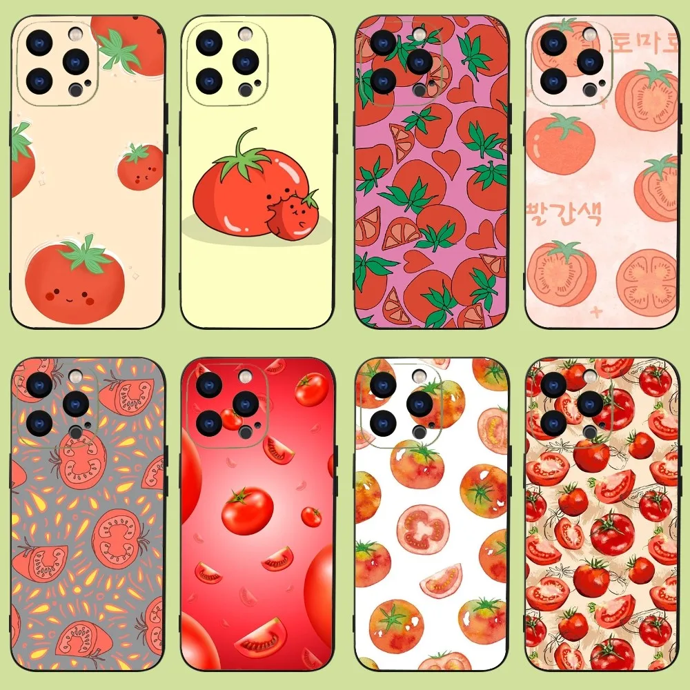 Tomatoes Pattern Art Phone Case For iPhone 15,14,13,12,11 Plus,Pro,Max,XR,XS,X,7,8 Plus,SE,Mini Silicone Soft