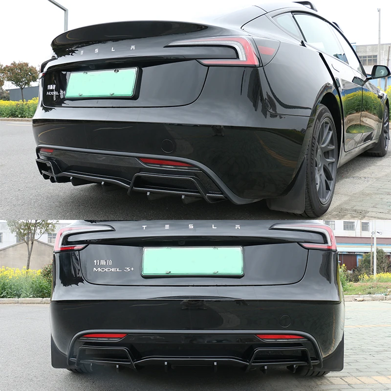 Per Tesla 2024 Model3 highland Body Kit nero opaco diffusore posteriore labbro posteriore tipo di sovrapposizione aspetto accessori di aggiornamento