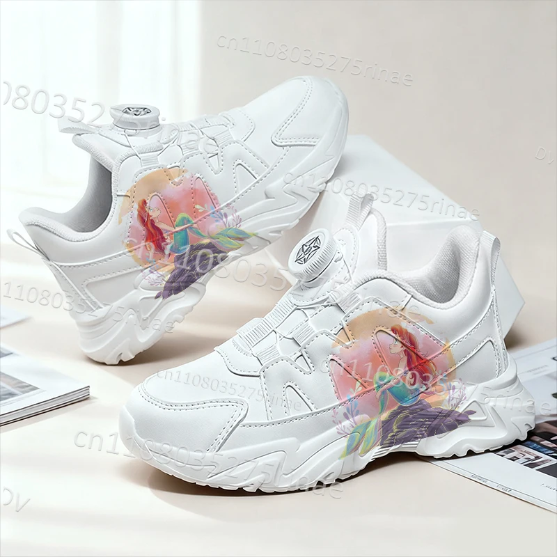 

Ariel Princess Children Leisure Shoes Girls Cartoon Graffiti Printing High Quality White Sports Walking Shoes Kids Birthday Gift