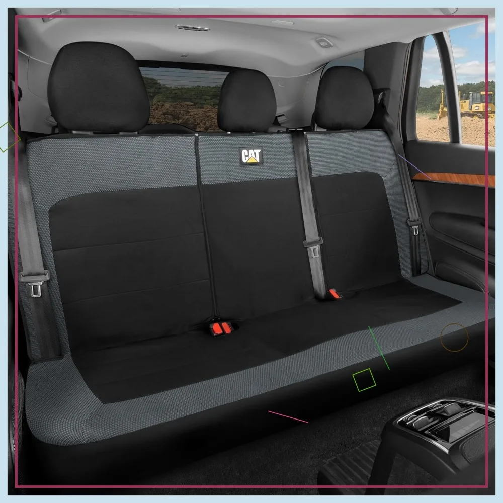 

Universal Rear Seat Cover for Cars, Trucks & SUVs - Durable Canvas Mesh Design with 60/40 Split Bench Protector