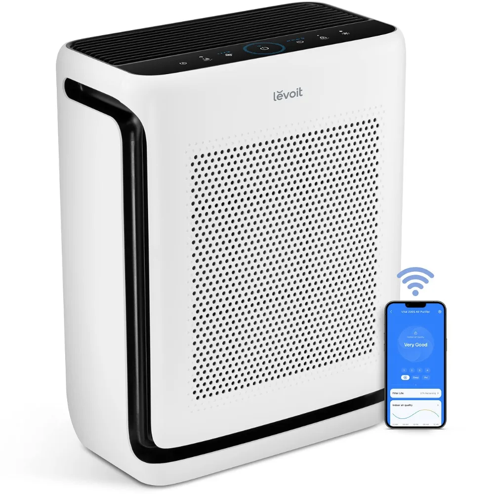 Air Purifiers for Home Large Room Up to 1800 Ft² in 1 Hr with Washable Filters, Air Quality Monitor, HEPA Sleep Mode