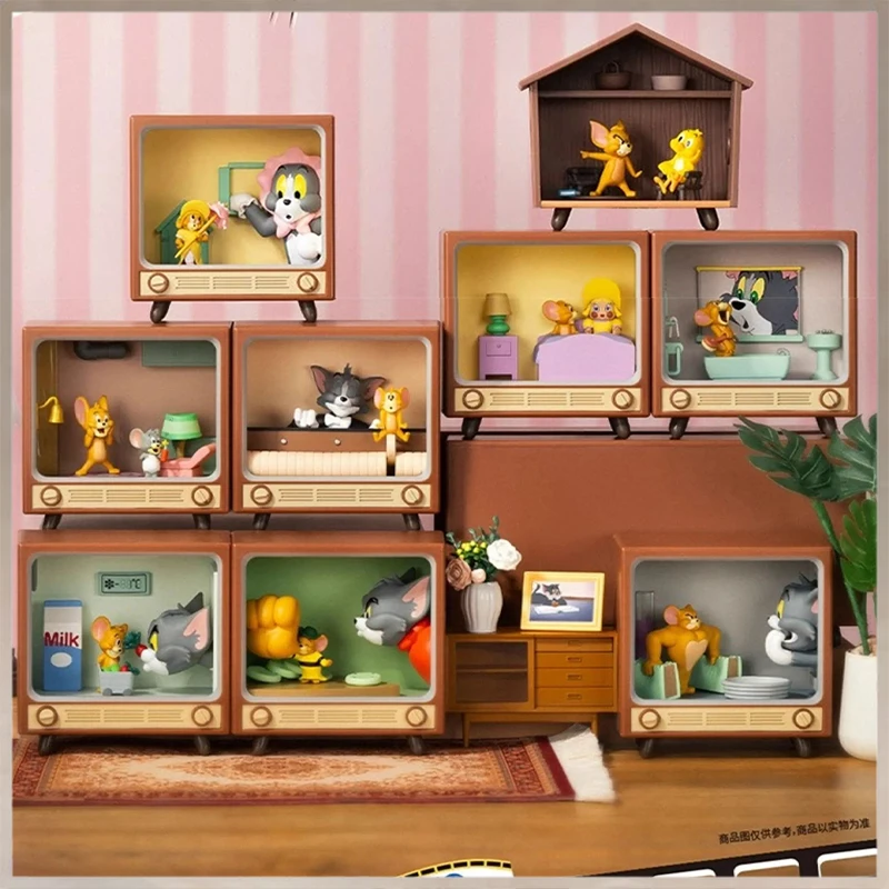 Caja ciega de figuras de Anime Tom y Jerry, caja misteriosa de momento clásico, decoración de habitación, juguetes para niños, regalo de cumpleaños, 52 Juguetes