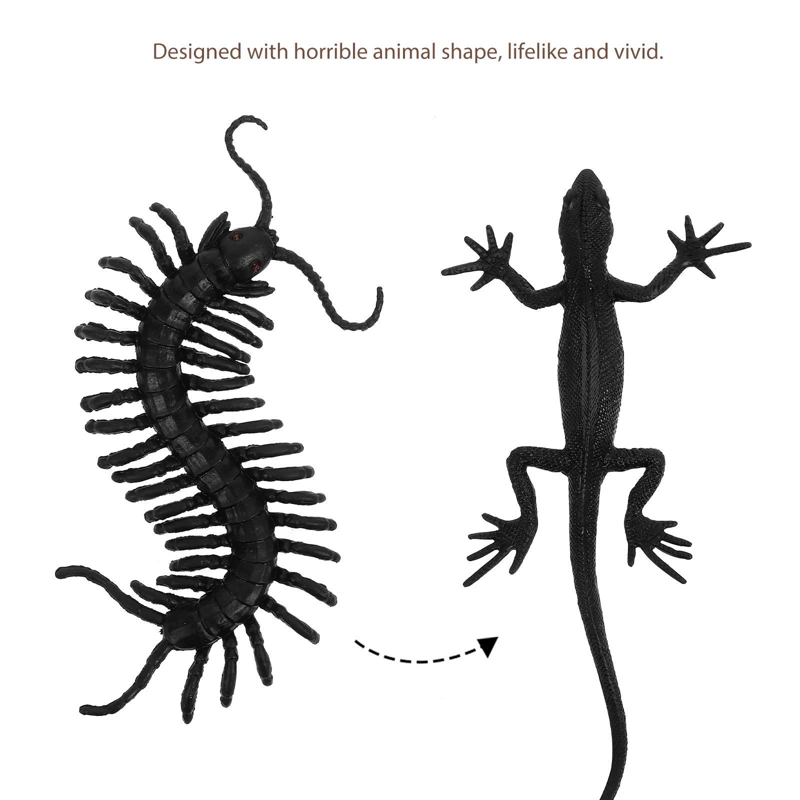 18 قطعة أشكال حيوانات واقعية حفلة الهالوين المزح ثعبان الخفافيش العقرب أبو بريص حريش العنكبوت الدعائم ديكور مقلد العنكبوت