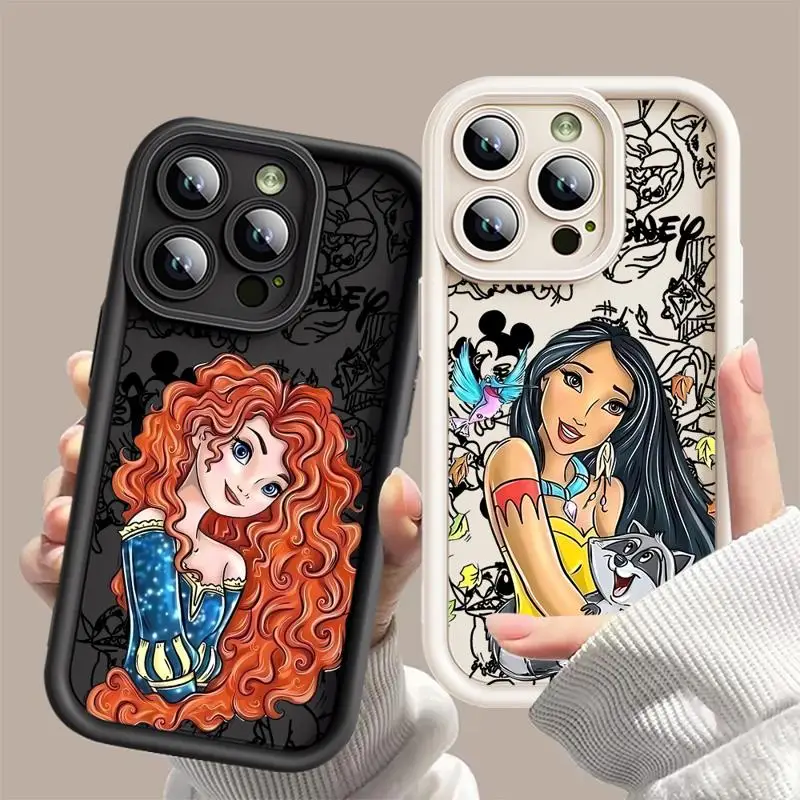 Cartoon Disney Princess Phone Case for Samsung Galaxy A32 A33 A34 5G A12 A13 A22 A23 A24 A14 4G Soft Silicone Cover Shell