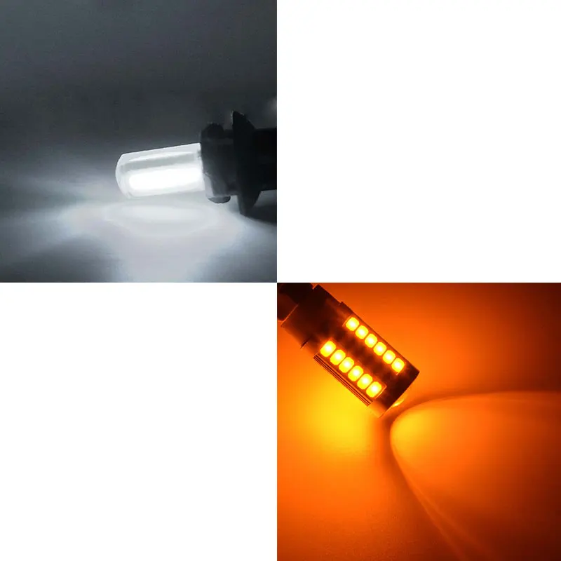 10Pcs T10 W5W COB LED Car Auto Interior Bulb & 2X 7443, T20 LED Bulbs Amber Yellow 900 Lumens Turn Signals Light